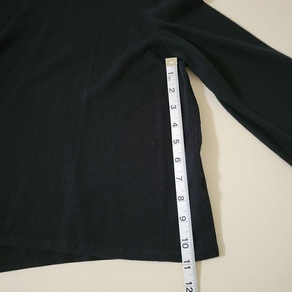 Jones New York Women's Black Open Drape Front Waterfall Cardigan Sweater - Picture 4 of 7